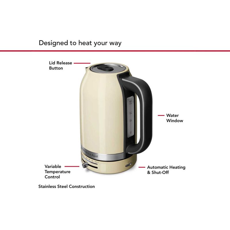 KitchenAid 1.7L Electric Kettle - Almond Cream image number 2